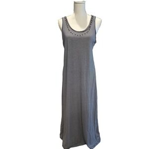Lauter Striped Embellished Neckline Maxi Dress‎ Size L